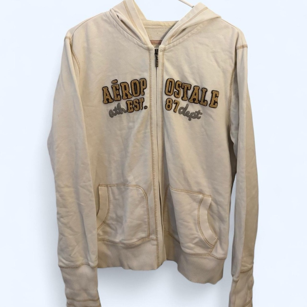 Aeropostale Tan Graphic Hoodie